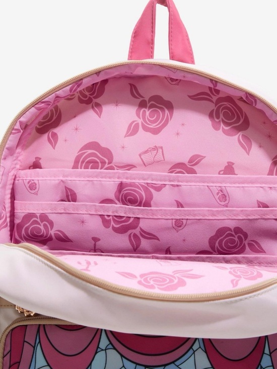 Disney Beauty and The Beast Stained Glass Portraits Backpack Rose Coin Purse main image 4